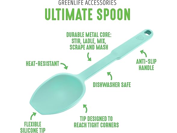 GreenLife Silicone Spoon, Turquoise