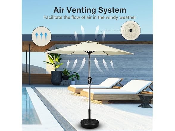 Simple Deluxe 7.5ft Patio Umbrella White