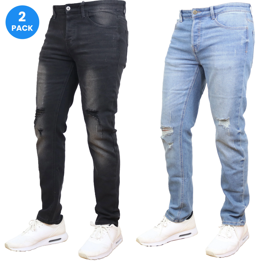 Men's Stretch Ripped Denim Jeans (30-42) - Gallery 29