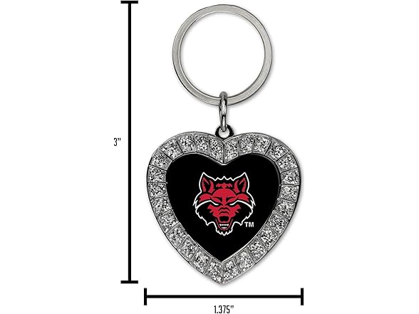 Miami Dolphins Rhinestone Heart Keychain