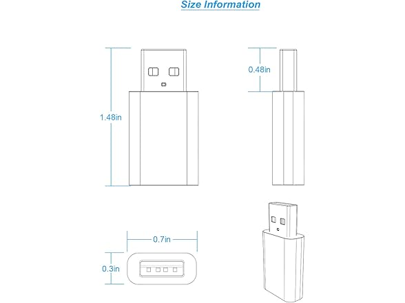 LMUBOY USB to USB-C Female Adapter Pack-