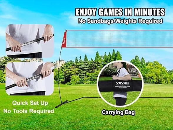 Freestanding Volleyball Training Net for Indoor
