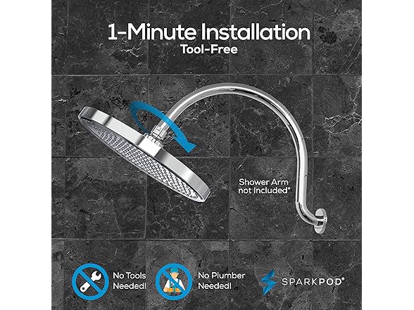 10" Ceiling/Wall Mount Rain Shower Head