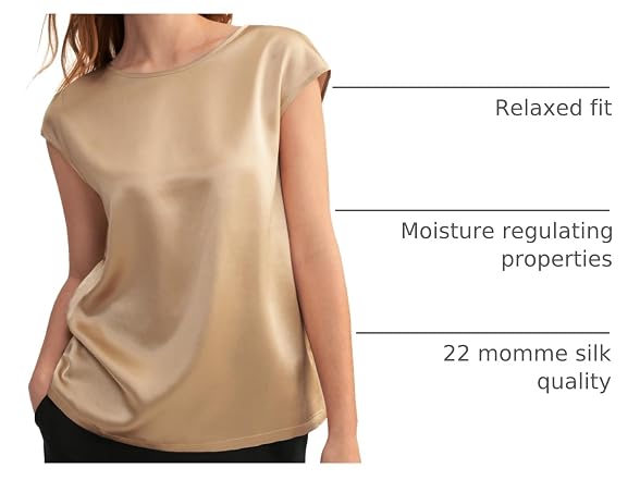 LilySilk Women (L) Tops Ladies Light Camel /12
