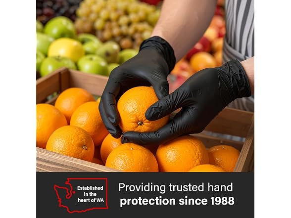GLOVEWORKS Nitrile Gloves 5 mil Black Small 100ct