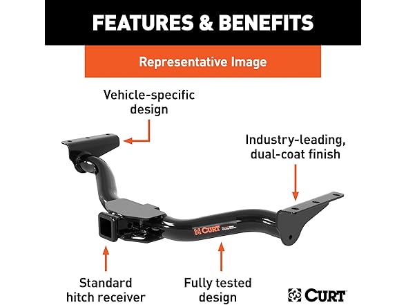 CURT 13345 Class 3 Trailer Hitch,