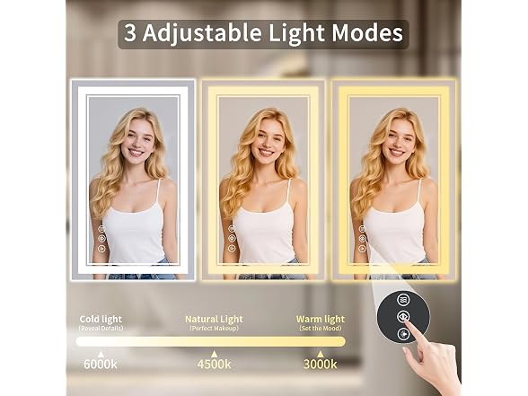 WISSMIELS Anti-Fog LED Bathroom Mirror