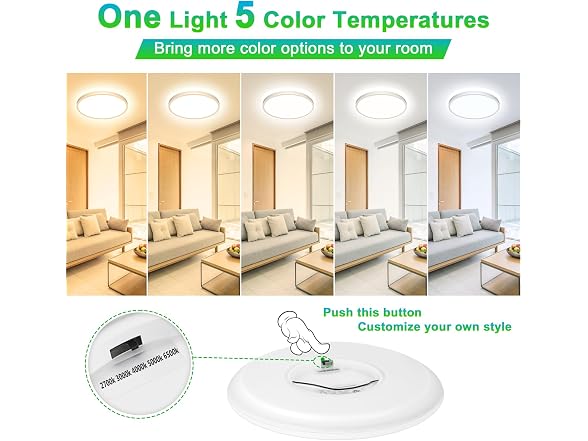 GoBright B0DNK13M5Y 2-Pack 20W Dimmable LED Flush 