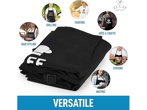 Funny Kitchen Aprons w/ Pockets 2-Pack