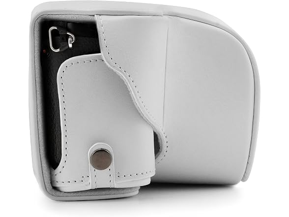 MegaGear Ever Ready Leather Camera Case and Strap (White)