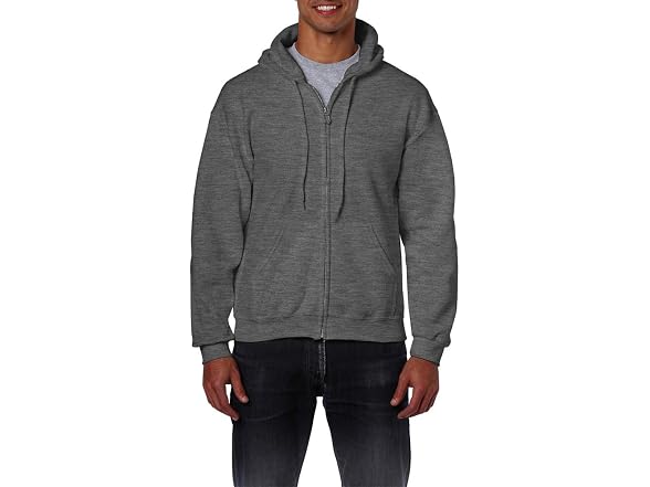 Gildan Men (XXL) Satin Label 1x1 Rib Zipper Hoodie