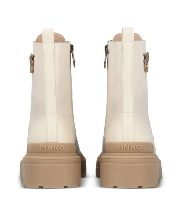 Pinko Beige Calf Leather Boots 38 - Gallery 4