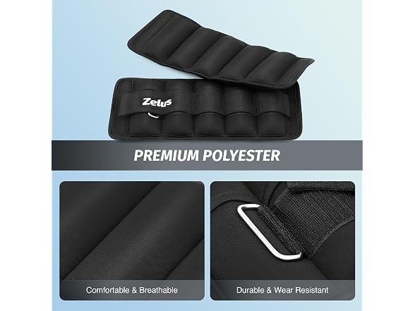 ZELUS 2x 5lbs Adjustable Ankle Weights