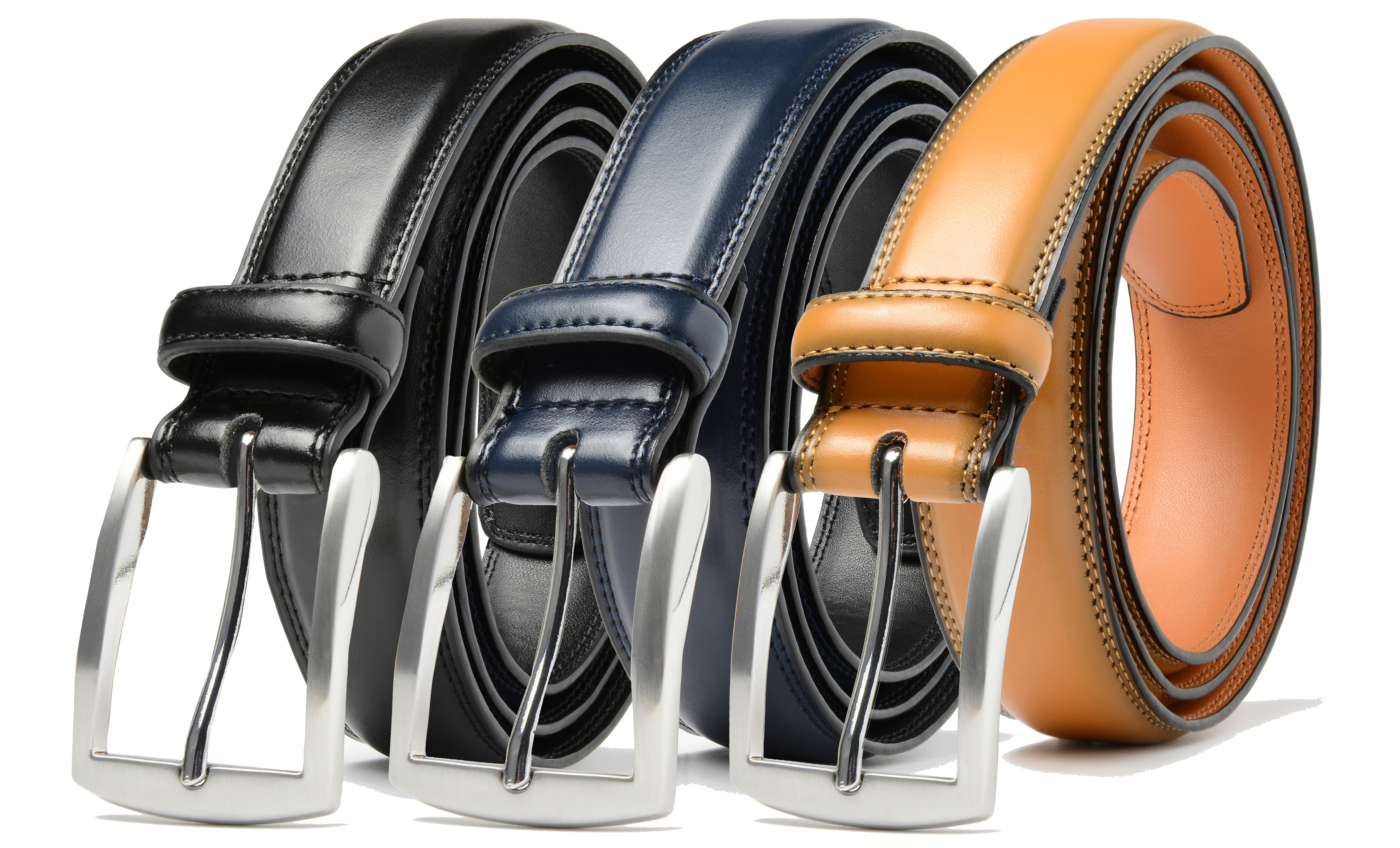 1, 2, 3, 4, 6-Pack Leather Dress Belt - Gallery 54