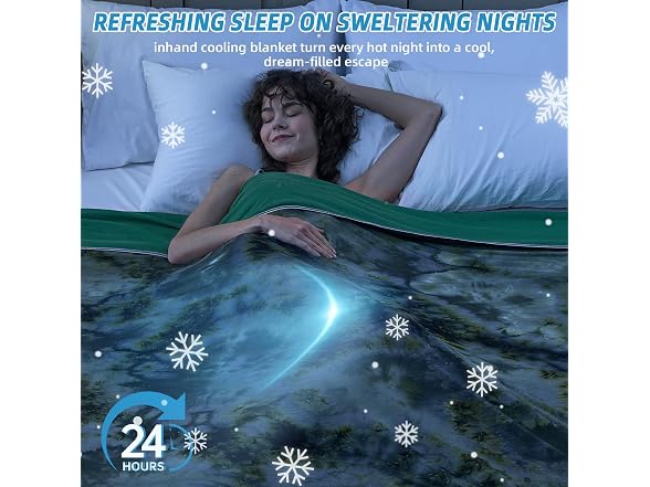 inhand Cooling Blanket Twin Dark Green