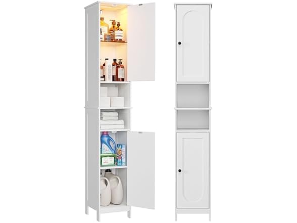 HAIOOU White Tall Narrow Storage Cabinet