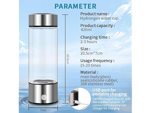 winglov  Upgrade Hydrogen Water Bottle