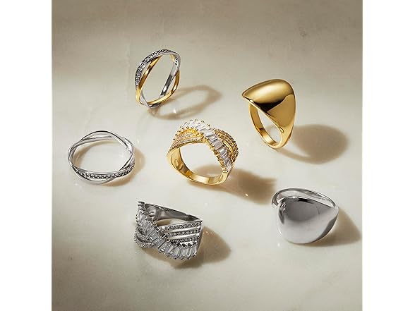 Amazon Essentials Silver CZ Ring Band