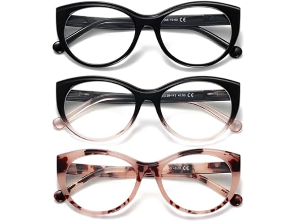 Oversized Cateye Reading Glasses +3