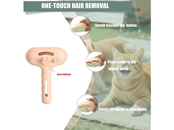 Cat Steam Brush, 3 - in - 1 Dog Brush for She