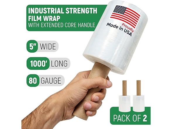 5"x1000' Stretch Wrap 2pk 80 Gauge