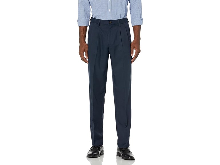 Amazon Essentials Men's Classic-Fit Expandable-Waist Pleated Dress Pant