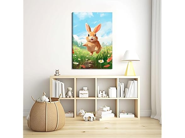 Nursery Cute Bunny Canvas Wall Art