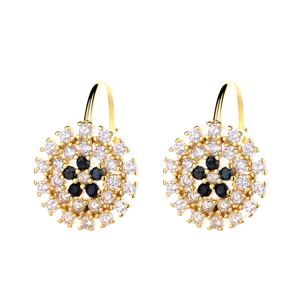 14K Gold Flower Huggie Earrings - Gallery 4