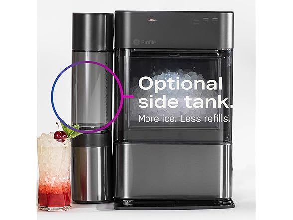 GE Profile Opal 2.0 Countertop Nugget Ice Maker Black Stainless Steel