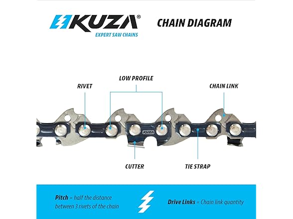 KUZA 18 Inch Chainsaw Chain 0.325" Pitch