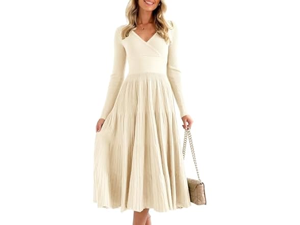 Women’s Pleated Knit Midi Dress