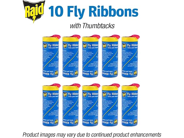 Raid Fly Ribbon, 10 Count, 5 Pack