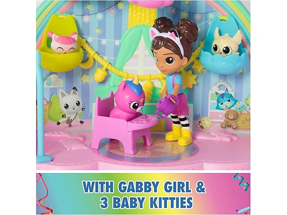 Gabby's Dollhouse Kitty Care Ear Purrfect Playroom – 17-Piece
