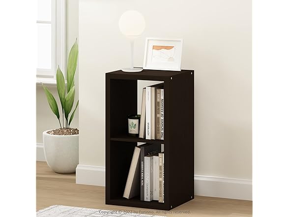 Furinno 2-Cube Bookshelf Black Oak