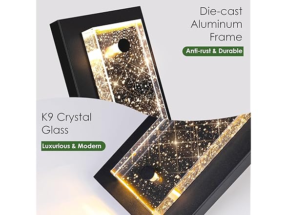 BesLowe Wall Lights, 31.5in W Crystal Bubble Glass 2Pk