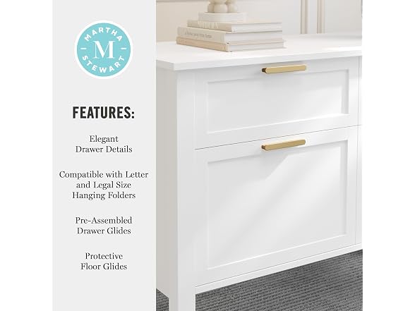Martha Stewart Hutton File Cabinet, Wht