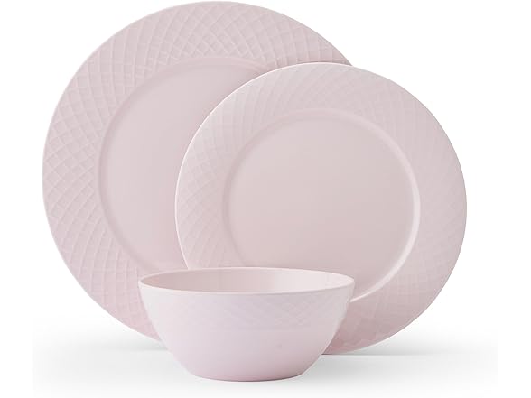 Miksa Trellis Pink Bone China Service for 4