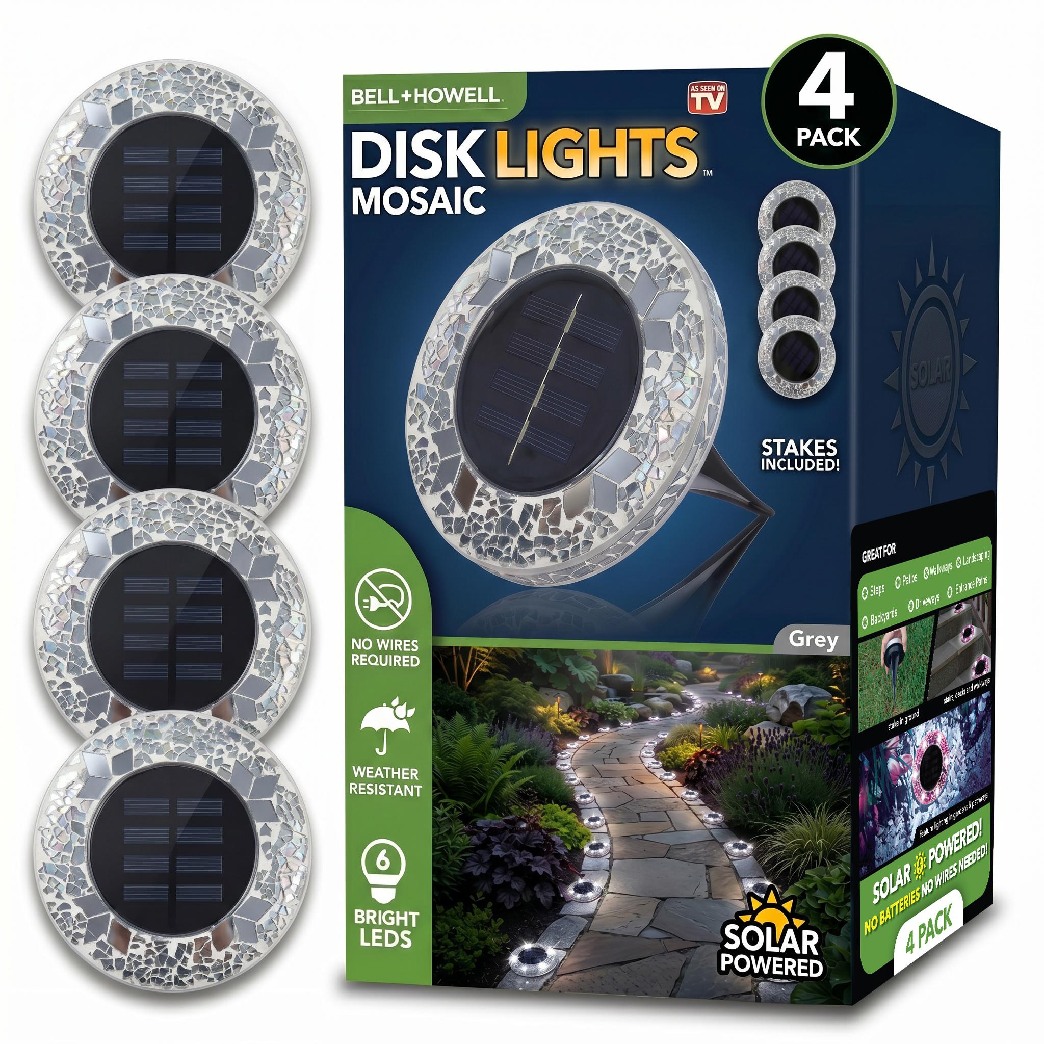 4Pack Mosaic Disk Light - Gallery 24