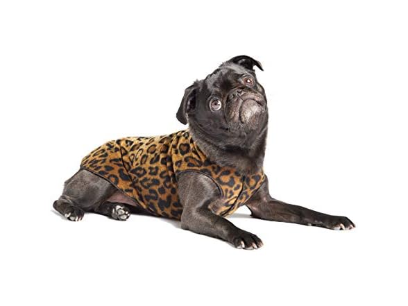 Goldpaw Stretch Fleece Dog Sweater - Leopard, 14