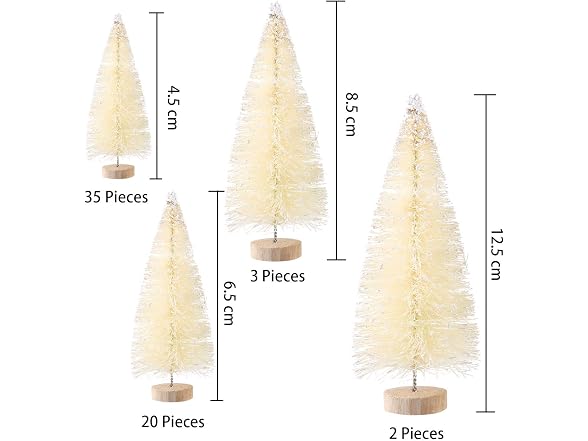 SATINIOR Chuangchou 60 Pieces Artificial Mini Sisal Trees