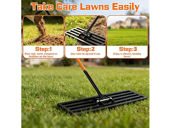 COZEER 30" x 10" Lawn Leveling Rake