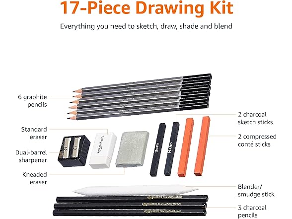 Amazon Basics Sketching and Drawing Art Pencil Kit