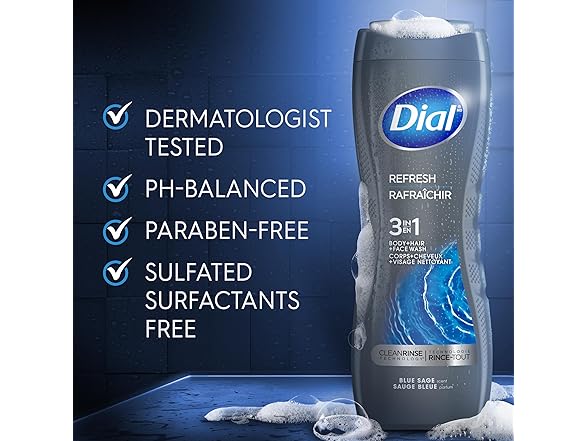 Dial Men 3in1 Body, Hair and Face Wash,