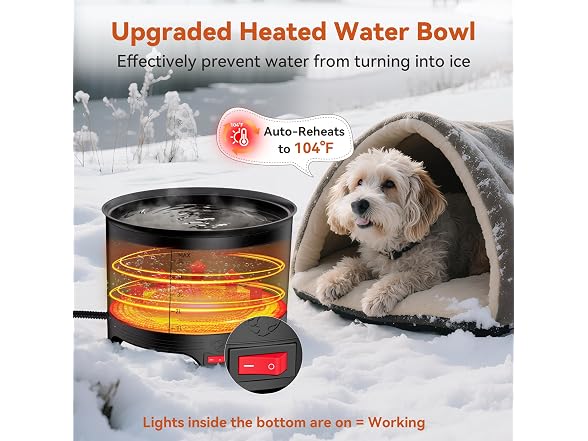 UPSKYPET 5.5L Heated Water Bowl