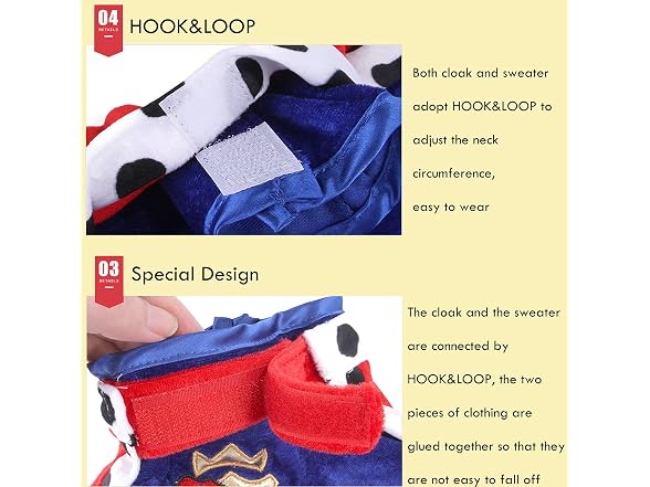 SEIS Halloween 3 Pcs Dog King Cloak Costume