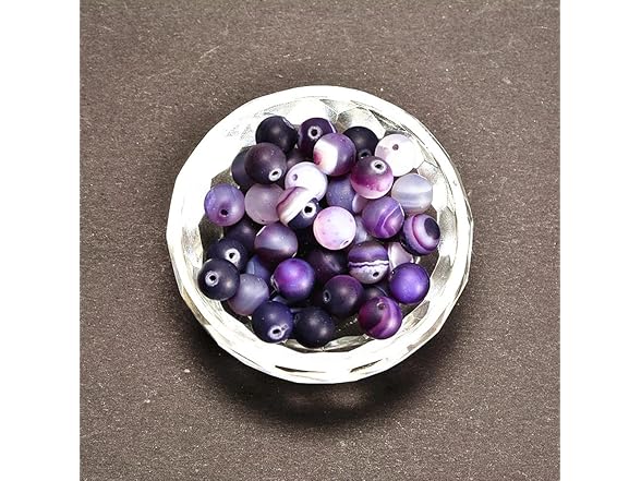 8mm Purple Stripe Agate Loose Beads