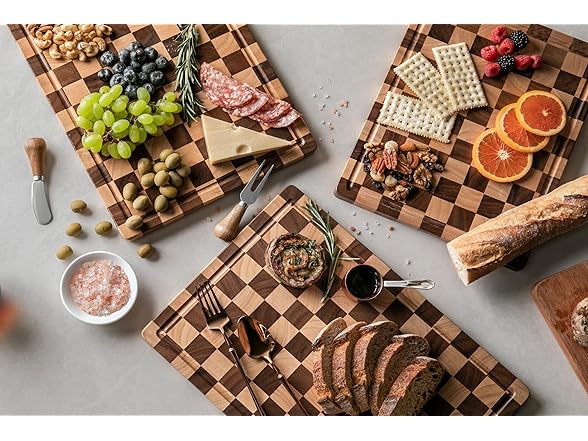 Checkered Acacia Wood Cutting Board