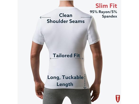 Thompson TEE Men (M) Sweatproof Rayon V Undershirt