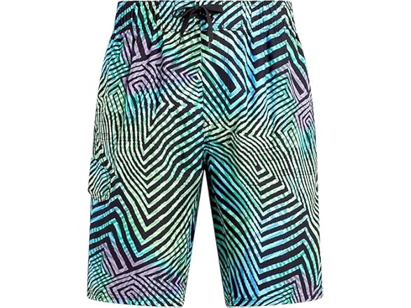 Kanu Surf Men's Black/Green Swim Trunk (M)