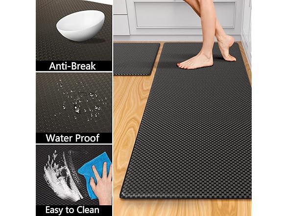 Demiwise Kitchen Mats Cushioned Anti Fatigue, 2PCS 